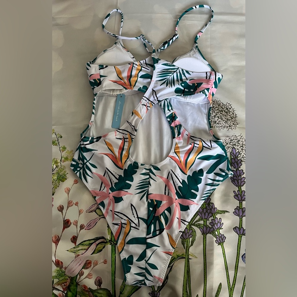 Live Life on the Beach Size:L Women Swim Suit Multi Color - Picture 6 of 8